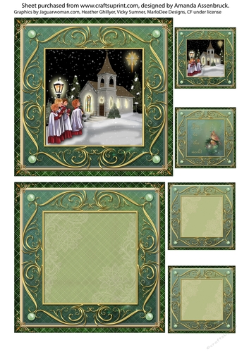 Green Plaid Carols Quickcard