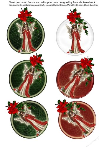 Set of 6 Angel and tartan tags