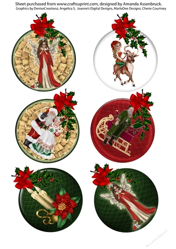 Set of 6 Mixed Christmas tartan tags
