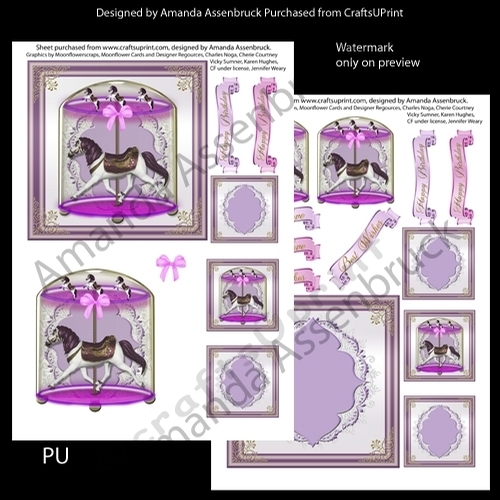 Pretty Purple Carousel Horse Mini Kit 1b
