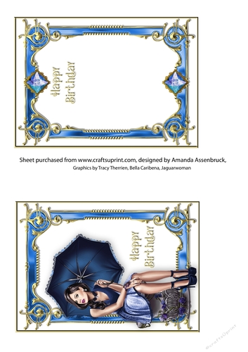 Blue Birthday Lady - Umbrella
