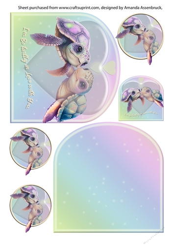 Turtley into you 1 5 inch shaped card