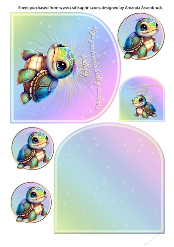 Turtley Awesome Birthday 5 inch Quick Card 2