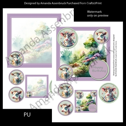 Cow Birthday kit purple