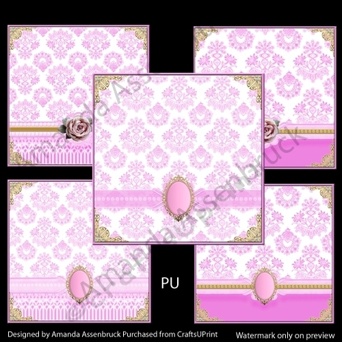 Pretty in Pink Damask Toppers 1