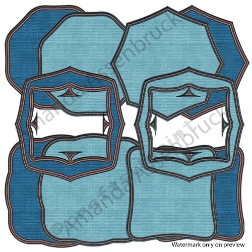 Blue Denim Mats and Frame with border