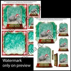 Christmas Globe Santa Wombat 5x5 Inch Kit 1