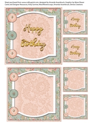 Pastel Brad Floral Happy Birthday 5x5 Quick Card 1