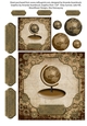 Cogs and Globe Vintage Male Birthday Anniversary Valentines Decoupage Card