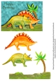 Dinosaur Water colour Step by Step Decoupage Birthday Card 1