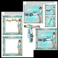 Blue 50s Pinup and Chevrolet 5x5 inch kit 1