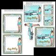 Blue 50s Pinup and Chevrolet 5x5 inch kit 2