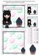Waterlily Cupcake 5x5 Inch Quick Card Goth Girl