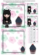 Hibiscus Cupcake 5x5 inch Quick Card Goth Girl