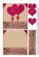 Valentine Hearts and Roses 5 inch Quick Card Pink and Cream