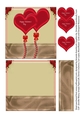 Valentine Hearts and Roses 5 inch Quick Card Red and Cream