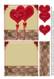 Valentine Hearts and Roses 5 inch Quick Card Red and Cream 3