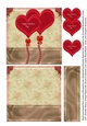 Valentine Hearts and Roses 5 inch Quick Card Red and Cream 5