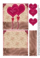 Valentine Hearts and Roses 5 inch Quick Card Pink and Cream 5
