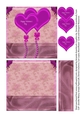 Valentines Hearts and Roses 5 Inch Quick Card Purple 5