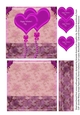 Valentines Hearts and Roses 5 Inch Quick Card Purple Double Floral