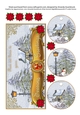 Christmas Scene Seasons Greetings DL Card front and tags 2