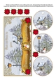 Christmas Scene Seasons Greetings DL Card front and tags 1
