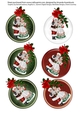  Set of 6 Tartan and Mr and Mrs Claus Tags