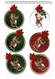 Set of 6 Elf and Reindeer tartan tags
