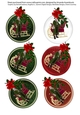 Set of 6 Santa and Sleigh tartan tags