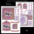 Pretty Purple and Floral Carousel Horse Mini Kit 1c