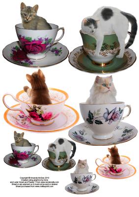Kitties in Cups Toppers