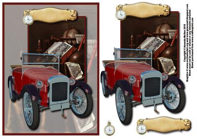 For the Man Card Front with Decoupage Layer