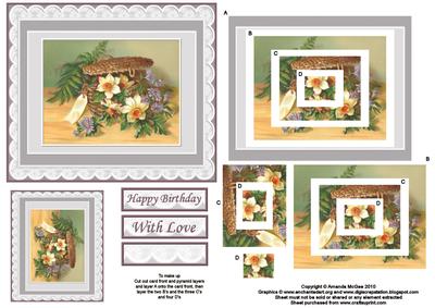 Basket of Flowers Concentric Pyramid Panel