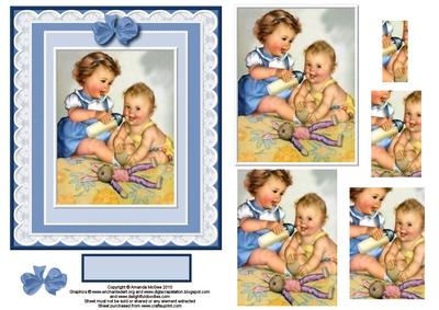 Feeding the Baby Card Front with Pyramid