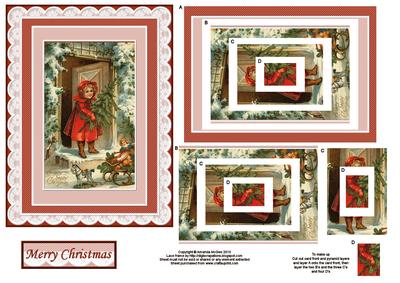 Girl in Red Coat Concentric Pyramid Panel
