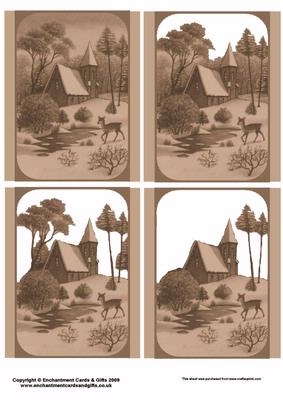 Sepia Tone Winter Scene