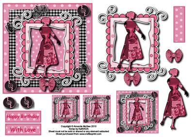 Fabulous Fifties Card Front with Decoupage