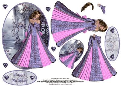Moonlight Walk Oval Card Front with Decoupage 4