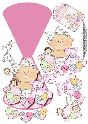 Sophie and Her Toys Wobble Card with Decoupage