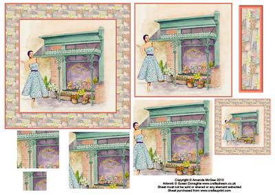 A Visit to the Flower Shop Card Front with Pyramid