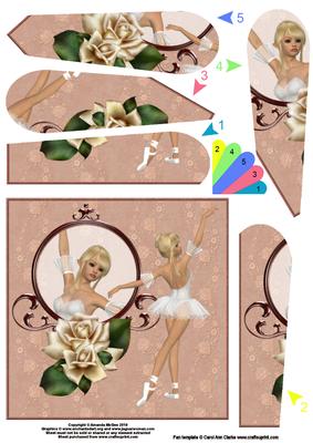 Balerina and Roses Fan Pyramage