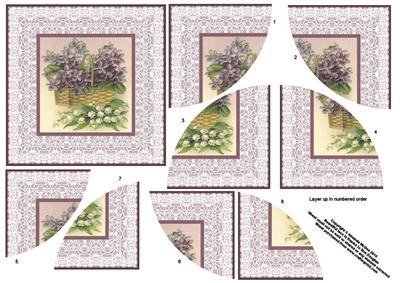 Lilac Flowers in a Basket Curved Spiral Stacker