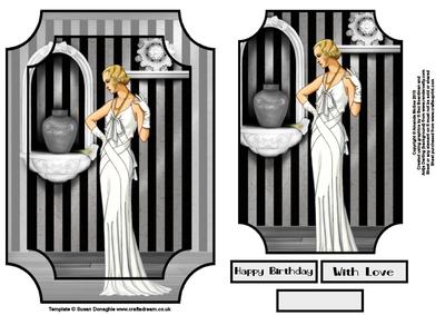 Art Deco Lady at Home Toppers