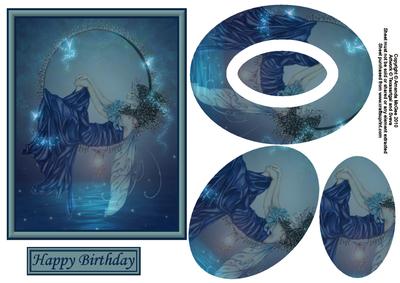 Dreamland Over the Sea Card Front with Pyramid Layers