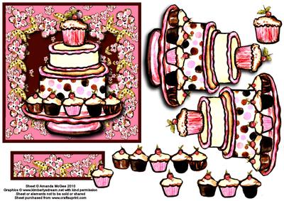 Sweet Treats Square Card Front with Decoupage