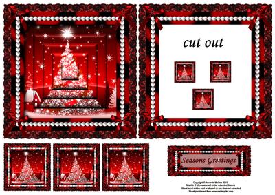 Oh Christmas Tree Easy Pyramid Card Front with Frame