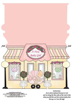 Baby Girl Boutique Shaped Card