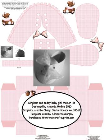 Gingham and Teddy Baby Girl Trainer Kit
