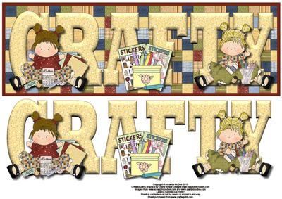 Crafty Gals Crafty Large Dl Card Front with Decoupage